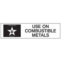 "D: Use on Combustible Metals" Fire Extinguisher Label SY241 | Meunier Outillage Industriel