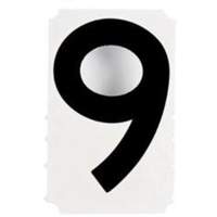Quick-Align&reg; Individual Gothic Number and Letter Labels, 9, 4" H, Black Meunier Outillage Industriel