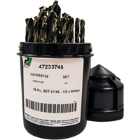 Jeu de forets robustes, 29 morceaux, Acier rapide Meunier Outillage Industriel