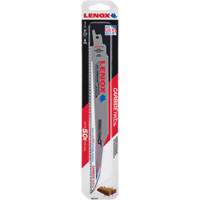 Lame de scie alternative pour d&eacute;molitions, Carbure, 6 Dents par pouce, 9" lo x 1" la Meunier Outillage Industriel