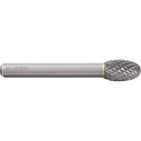 ALLSTEEL Egg Shape Carbide Burr, SE-3, 3/8" Dia., 1/4" Shank, 5/8" Depth of Cut Meunier Outillage Industriel