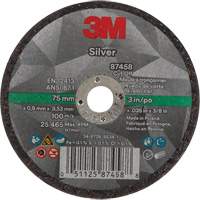 Silver Cut-Off Wheel, 3" x 0.04", 3/8"-24 Arbor, Type 1, Ceramic, 25645 RPM TCT839 | Meunier Outillage Industriel