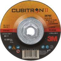 Cubitron II Quick Change Cut & Grind Wheel, 4-1/2" x 1/8", 5/8"-11 Arbor, Type 27, Ceramic Meunier Outillage Industriel