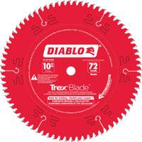 Trex&reg; Blade Cutting Saw Blade, 10", 72 Teeth, Plastic/Composite Decking Use Meunier Outillage Industriel