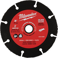 Lame abrasive au carbure, 3" x Arbre de 3/8", Carbure de silicium, 20 000 Tr/min Meunier Outillage Industriel