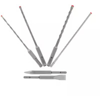 Rebar Demon SDS-Plus 4-Cutter Full Carbide Head Hammer Drill Bit & Chisel Set, 6 Pieces, Carbide Meunier Outillage Industriel