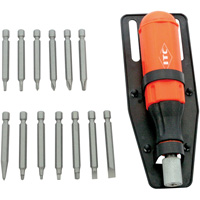Jeu de tournevis multi-embouts de 15 pi&egrave;ces, Prise Plastique Meunier Outillage Industriel