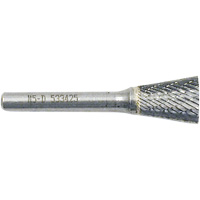 Inverted Cone Shape Burr, 3/8" Dia., 1/4" Shank, 3/8" Depth of Cut Meunier Outillage Industriel