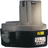 Pod-Style Battery, Ni-MH, 14.4 V, 2.6 A Meunier Outillage Industriel