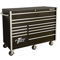 RX Series Rolling Tool Cabinet, 12 Drawers, 55" W x 25" D x 46" H, Black TEQ500 | Meunier Outillage Industriel