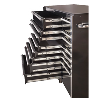 RX Series Rolling Tool Cabinet, 19 Drawers, 72" W x 25" D x 47" H, Black TEQ505 | Meunier Outillage Industriel