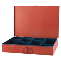 Compartment Box With 12 Adjustable Compartments, 12" D x 18" W x 3" H, Red TEQ521 | Meunier Outillage Industriel