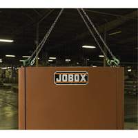 Coffre de chantier et surface de travail sur le terrain, 33" la x 63" p x 80" h, Acier, Rouge Meunier Outillage Industriel