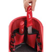 Aerial Utility Oval Bag, Ballistic Nylon, 14 Pockets, Black/Red TER018 | Meunier Outillage Industriel