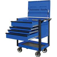 EX Deluxe Series Tool Cart, 4 Drawers, 22-7/8" L x 33" W x 44-1/4" H, Blue TER031 | Meunier Outillage Industriel
