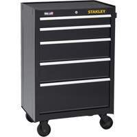 300 Series Rolling Tool Cabinet, 5 Drawers, 26-1/2" W x 18" D x 40-1/2" H, Black TER048 | Meunier Outillage Industriel