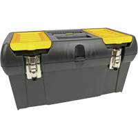 2000 Series Tool Box with Tray, 19-1/5" W x 10-1/5" D x 9-4/5" H, Black/Yellow TER078 | Meunier Outillage Industriel