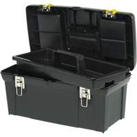 2000 Series Tool Box with Tray, 24" W x 11-1/4" D x 11" H, Black/Yellow TER081 | Meunier Outillage Industriel