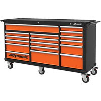 Roller Cabinet, 17 Drawers, 71" W x 24" D x 41" H, Black/Orange TER181 | Meunier Outillage Industriel