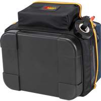 Molded Base Electrical/HVAC Tool Carrier, Ballistic Polyester, 20 Pockets, Black/Blue Meunier Outillage Industriel