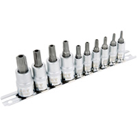 SS1438-10TB 10-Piece 1/4" & 3/8" Drive Tamperproof TORX&reg; Bit Socket Set Meunier Outillage Industriel