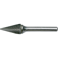 Fraises au carbure solide - Forme conique pointue CLEVELAND, , 1/8" dia., 1/8" Tige, 7/16" Prof. de la coupe Meunier Outillage Industriel