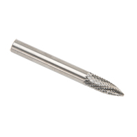 CLEVELAND Solid Carbide Burrs - Tree Shape Pointed End, SG-1, 1/4" Dia., 1/8" Shank Meunier Outillage Industriel