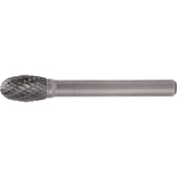 CLEVELAND Solid Carbide Burrs - Oval Shape, SE-1, 1/4" Dia., 1/4" Shank, 3/8" Depth of Cut Meunier Outillage Industriel