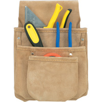 Poche pour outils de travail des cloisons s&egrave;ches, Porte-outil multiple, Cuir, 3 Poches Meunier Outillage Industriel