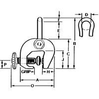 Serre-plaque de type SAC, 12 000 lb (6 tonnes), Ouverture de la m&acirc;choire de 0" - 3" Meunier Outillage Industriel