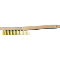 Curved-Handle Scratch Brushes, Brass, 4 x 19 Wire Rows, 14" Long TT169 | Meunier Outillage Industriel