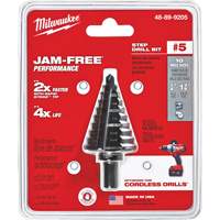 #5 Step Drill Bit, 1/4" - 1-3/8" , 1/8" Increments, High Speed Steel Meunier Outillage Industriel