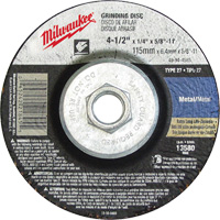Meule, 4-1/2" x 1/8", Arbre 5/8"-11, Oxyde d'aluminium, Type 27 Meunier Outillage Industriel