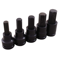 Jeu de douilles pour cl&eacute; &agrave; chocs, Hexagonale, Prise 3/4", 5 mrcx Meunier Outillage Industriel