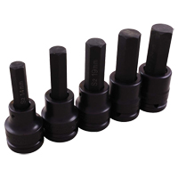 Jeu de douilles pour cl&eacute; &agrave; chocs, Hexagonale, Prise 3/4", 5 mrcx Meunier Outillage Industriel
