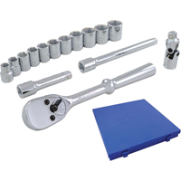 Jeu de douilles et accessoires, 15 Mcx, Prise de 3/8" Meunier Outillage Industriel