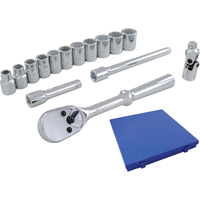 Jeu de douilles et accessoires, 15 Mcx, Prise de 3/8" Meunier Outillage Industriel