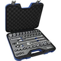 Jeu de douilles SAE et m&eacute;triques & accessoires, 38 Mcx, Prise de 1/2" Meunier Outillage Industriel