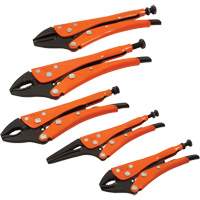 Straight Curved & Long Nose Locking Pliers Set, 5 Pieces TYR832 | Meunier Outillage Industriel