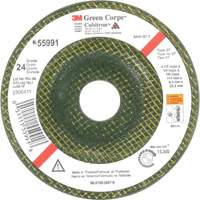 Green Corps Depressed Centre Wheel, 4-1/2" x 1/4", 7/8" Arbor, Ceramic, Type 27 Meunier Outillage Industriel