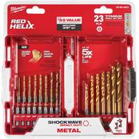 Shockwave Impact Duty Drill Bit Set, 23 Pieces, Titanium Meunier Outillage Industriel