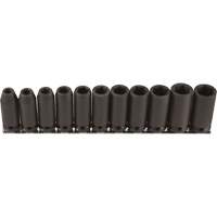 Jeu de douilles longues, 11 Mcx, Chocs, Prise de 3/8", Profond Meunier Outillage Industriel