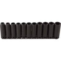 Jeu de douilles longues, 11 Mcx, Chocs, Prise de 1/2", Profond Meunier Outillage Industriel