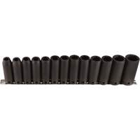 Jeu de douilles longues, 13 Mcx, Chocs, Prise de 1/2", Profond Meunier Outillage Industriel