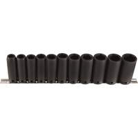 Jeu de douilles longues, 11 Mcx, Chocs, Prise de 1/2", Profond Meunier Outillage Industriel