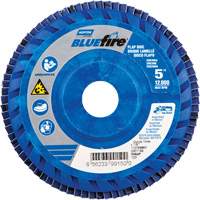 BlueFire™ R884P Coarse Grit Flap Disc, 5" x 7/8", Type 27, 60 Grit, Zirconia Alumina UAJ184 | Meunier Outillage Industriel