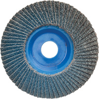 Disque &agrave; lamelles &agrave; grain grossier BlueFire, 5" x 7/8", Type 27, Grain 60, Alumine de zirconium Meunier Outillage Industriel