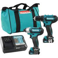 Ensemble de perceuse et tournevis &agrave; chocs sans fils, Lithium-ion, 12 V Meunier Outillage Industriel