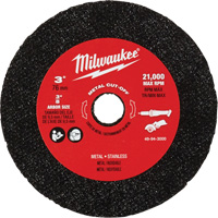 Meule de tronçonnage des m&eacute;taux, 3" x 0,04", Arbre 3/8" Meunier Outillage Industriel