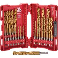 Shockwave Red Helix Metric Drill Bit Set, 25 Pieces, Titanium Meunier Outillage Industriel